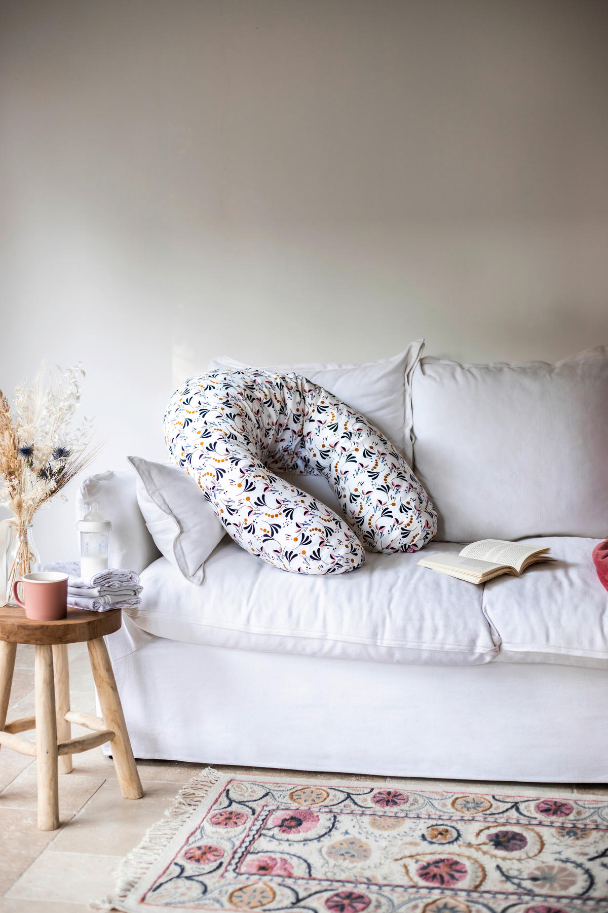 STILLKISSEN 170 cm Big Flopsy Fleur de Coton Howell White   - Weiß, KONVENTIONELL, Textil (170cm) - Beaba