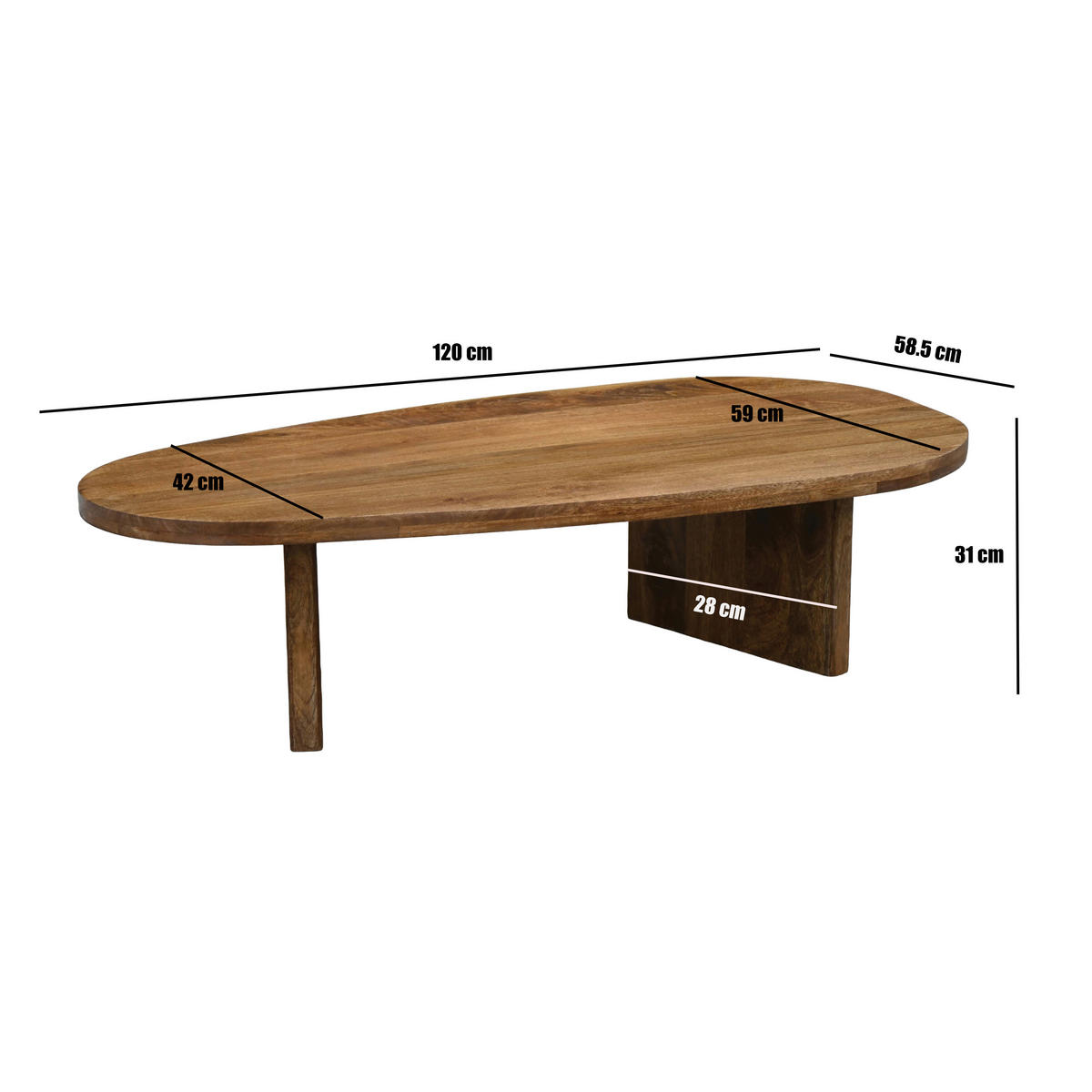SOFFBORD i trä 120/59/31 cm  - brun, Design, trä (120/59/31cm) - MID.YOU