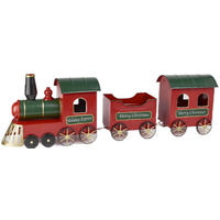 DEKOR VONAT - fekete/piros, Lifestyle, fém (100/18,2/30,2cm) - X-Mas