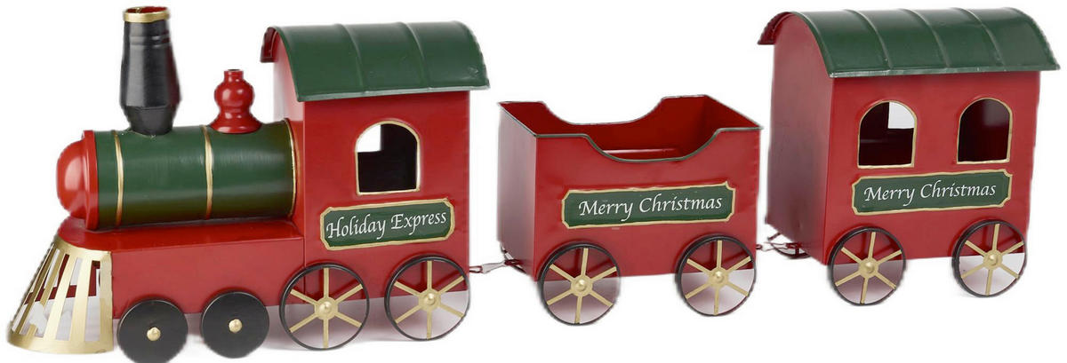 DEKOR VONAT - fekete/piros, Lifestyle, fém (100/18,2/30,2cm) - X-Mas