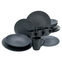 KOMPLETT SERVIS 16 delar  - grå/svart, Trend, keramik (22/21/27cm) - Creatable
