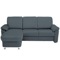 ECKSOFA in Flachgewebe Blau  163/220 cm  - Chromfarben/Blau, KONVENTIONELL, Textil/Metall (163/220cm) - Beldomo System