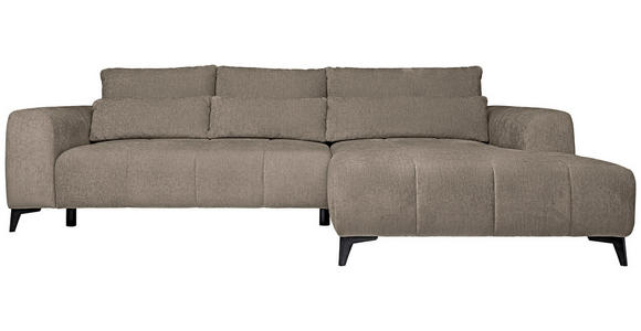 ECKSOFA  in Chenille Taupe  279/222 cm  - Taupe/Schwarz, KONVENTIONELL, Kunststoff/Textil (279/222cm) - Hom`in
