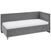 POLSTERLIEGE Flachgewebe Grau  - Eichefarben/Birkefarben, KONVENTIONELL, Holz/Textil (90/200cm) - Stylife