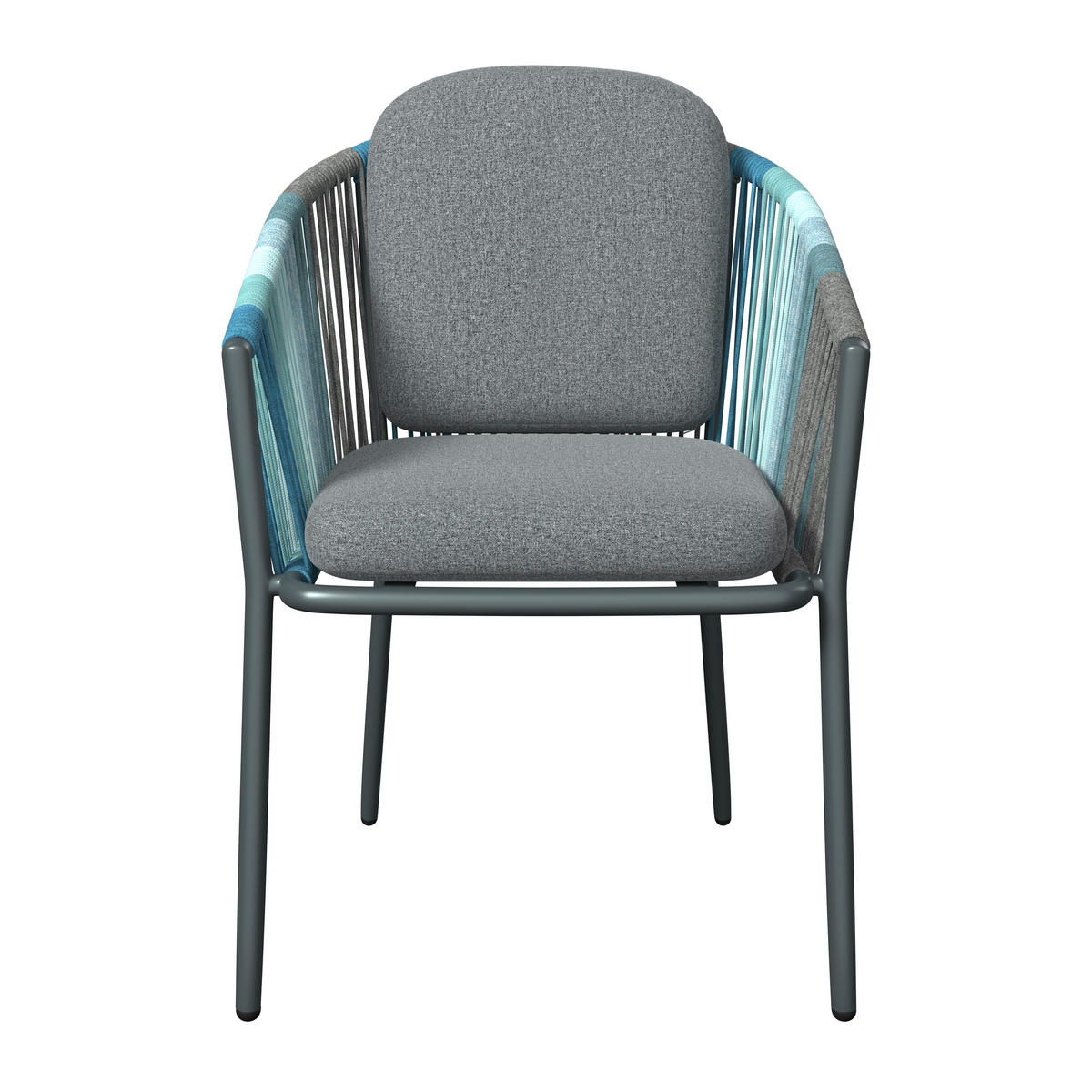 STAPELSESSEL in Metall, Textil Blau, Grau, Dunkelgrau  - Blau/Dunkelgrau, Design, Textil/Metall (58,5/79,5/61,5cm) - Amatio