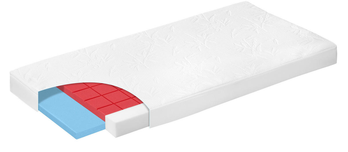 KINDERMATRATZE Bamboo Pro 140/70 cm Höhe ca. 9 cm  - Weiß, Basics, Textil (140/70cm) - Alvi