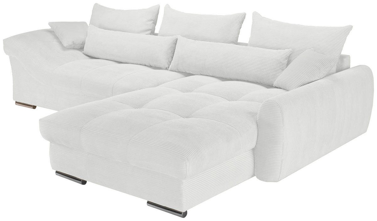 ECKSOFA Naturfarben Cord  - Chromfarben/Naturfarben, KONVENTIONELL, Textil/Metall (335/225cm) - Carryhome