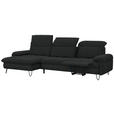 ECKSOFA in Webstoff Anthrazit  - Anthrazit/Schwarz, LIFESTYLE, Textil/Metall (180/310cm) - Valnatura