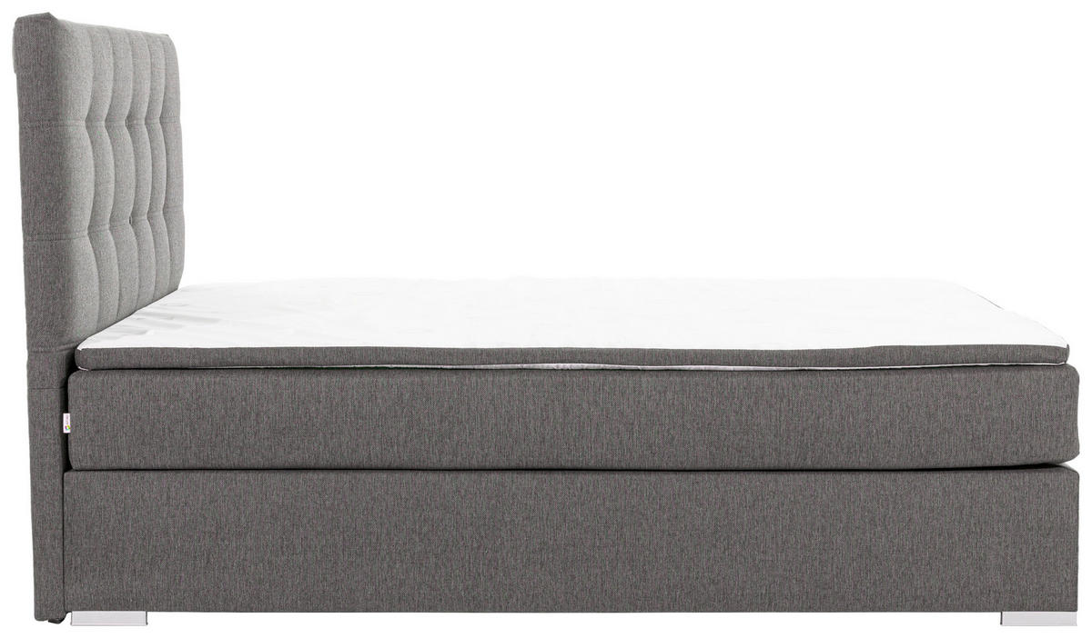 BOXSPRINGBETT 160/200 cm  in Hellgrau  - Silberfarben/Hellgrau, MODERN, Textil (160/200cm) - MID.YOU
