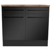 SCHUBKASTENUNTERSCHRANK 100/90/60 cm  in Schwarz  - Eichefarben/Schwarz, Basics, Holzwerkstoff/Kunststoff (100/90/60cm) - MID.YOU