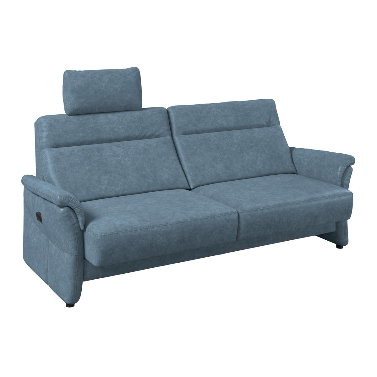 3,5-SITZER - Blaugrau/Schwarz, Konventionell, Kunststoff/Textil (205/98/91cm) - Elegando