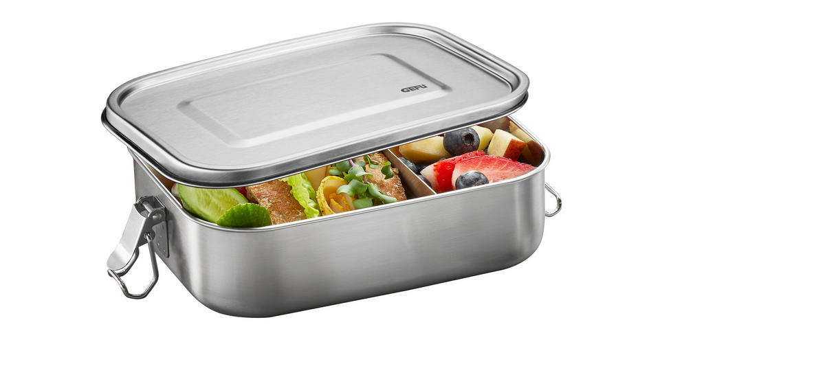 LUNCHBOX - Edelstahlfarben, KONVENTIONELL, Kunststoff/Metall (22/16,5/6,3cm) - Gefu