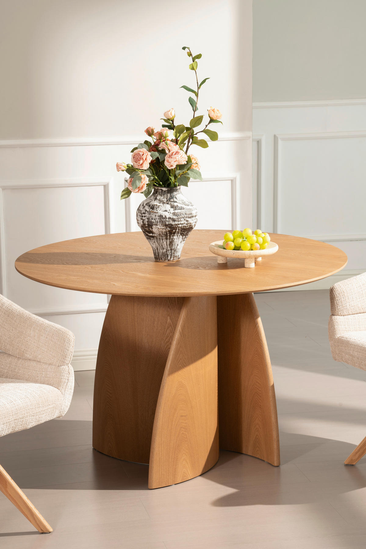 ESSTISCH Echtholz, Nachbildung  Holz, Holzwerkstoff rund Eichefarben  - Eichefarben, MODERN, Holz/Holzwerkstoff (120/75cm) - Livetastic