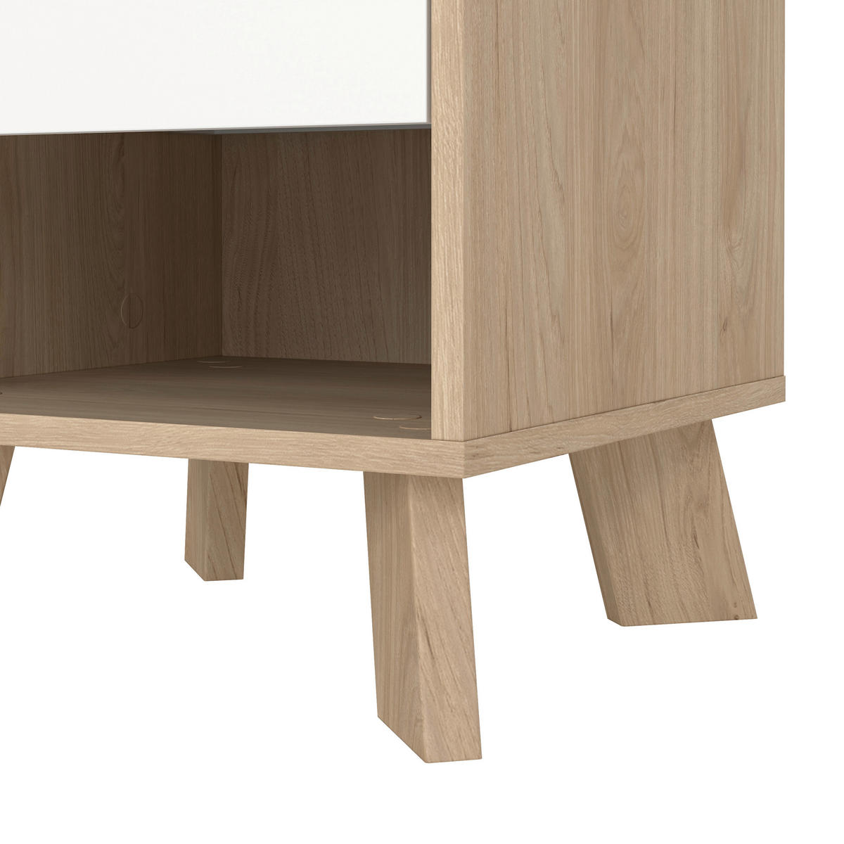 NACHTSCHRANK 40,2/47,4/39,8 cm  - Eichefarben/Weiß, Basics, Holzwerkstoff (40,2/47,4/39,8cm) - MID.YOU