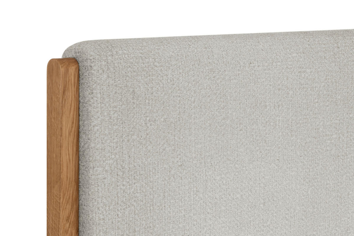 BOXSPRINGBETT 160/200 cm,  in Greige, Matratze, Topper, H5 + H5 = hart  - Greige/Eichefarben, KONVENTIONELL, Holz/Textil (160/200cm) - Welnova