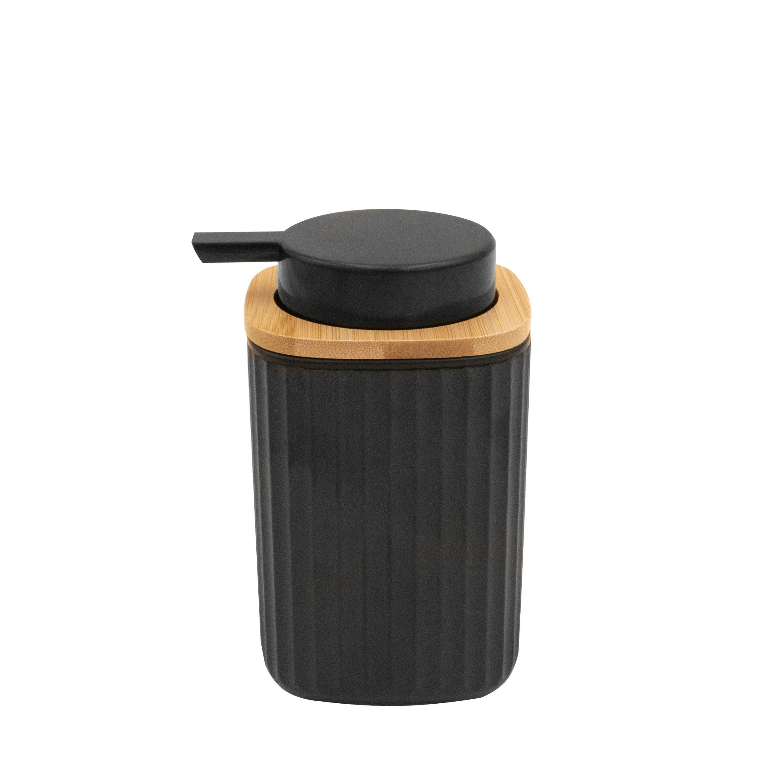 SEIFENSPENDER Kunststoff, Naturmaterialien  - Schwarz/Naturfarben, Basics, Naturmaterialien/Kunststoff (9/13/7,6cm) - Sadena