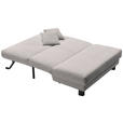 SCHLAFSOFA Cord Hellgrau  - Hellgrau/Schwarz, Design, Textil/Metall (145/85/100cm) - Carryhome