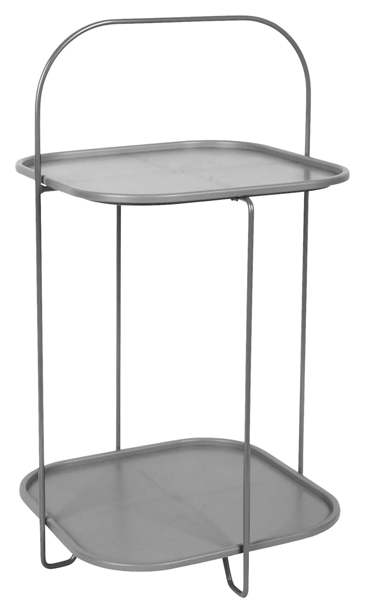 ODKLÁDACÍ STOLEK, šedá - šedá, Konvenční, kov (39/39/70cm) - MID.YOU