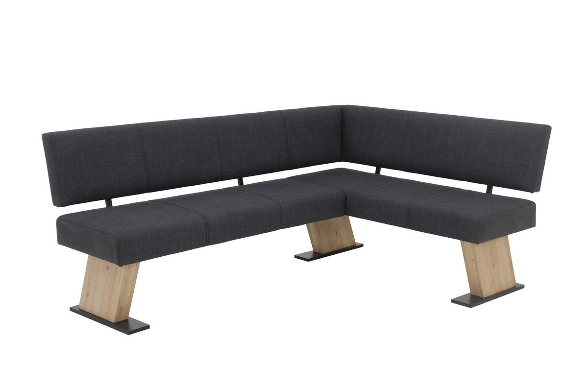 ECKBANK 210/87 cm Webstoff, Mikrofaser Anthrazit   - Anthrazit/Eiche Artisan, MODERN, Textil (210/87cm) - P & B