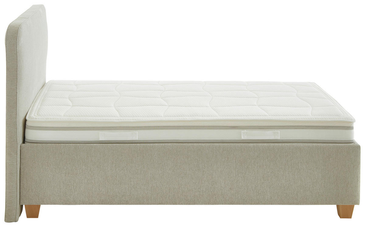 POLSTERBETT 120/200 cm  in Naturfarben  - Weiss/Naturfarben, Konventionell, Holz/Textil (120/200cm) - Beldomo - Sleep