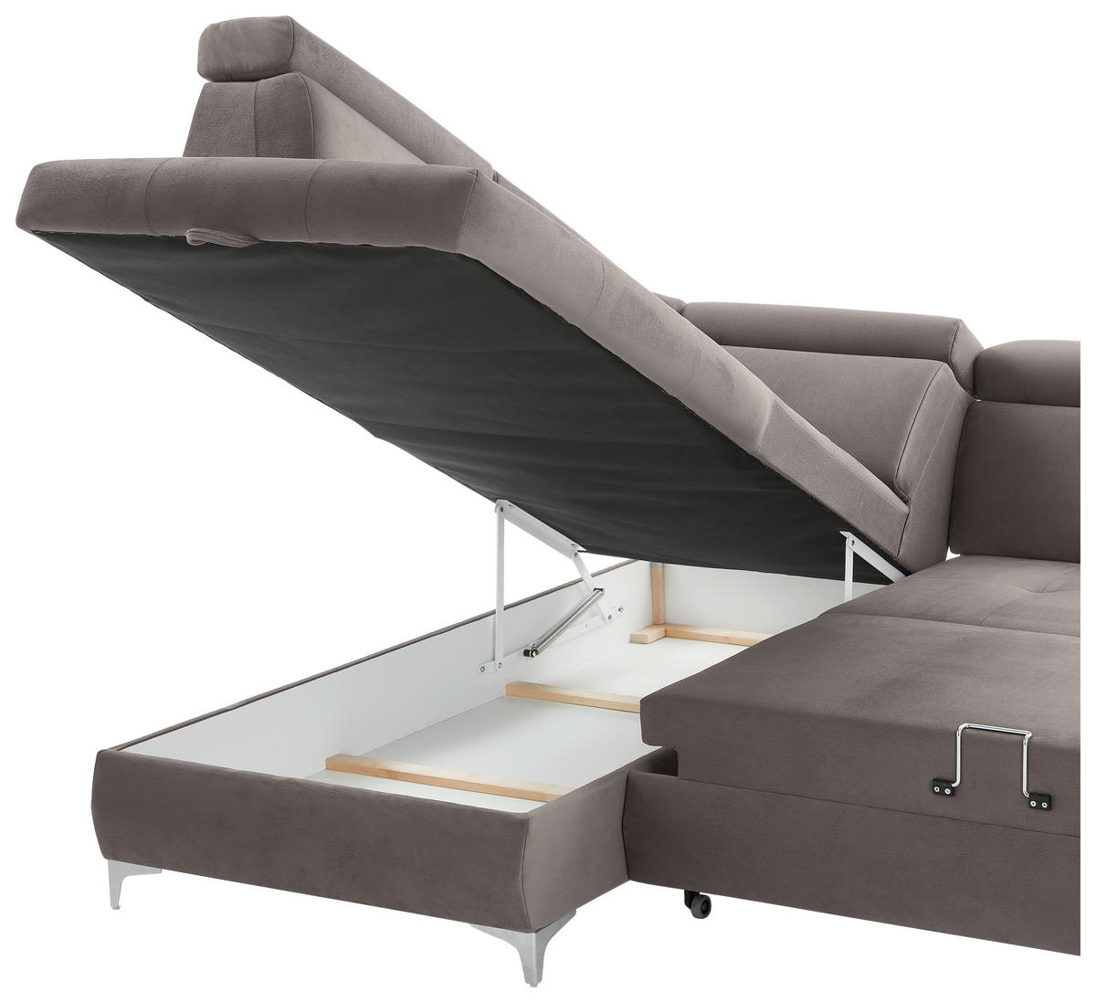KUTNA GARNITURA tekstil  taupe   - boje kroma/taupe, Konvencionalno, tekstil/metal (206/271cm) - Carryhome