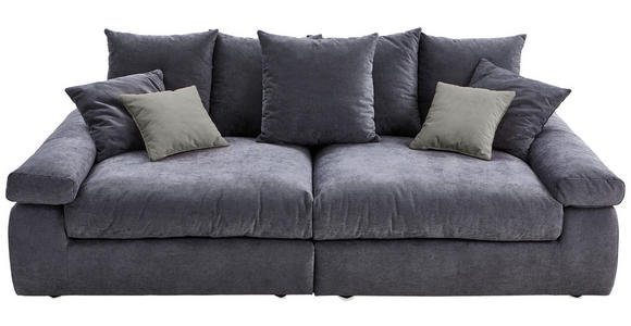 BIGSOFA Feincord Anthrazit, Grau  - Anthrazit/Schwarz, Design, Kunststoff/Textil (260/90/140cm) - Carryhome