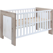 GITTERBETT Toni Weiß, Eichefarben - Eichefarben/Weiß, KONVENTIONELL (78/82/144cm) - My Baby Lou