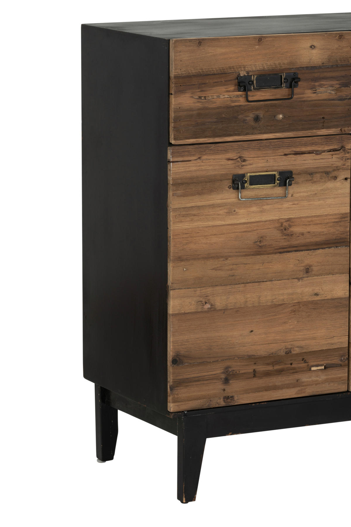 KOMODA, naravne barve, črna  - črna/naravne barve, Konvencionalno, kovina/leseni material (120/90.5/41cm) - Livetastic