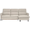 ECKSOFA Creme Plüsch  - Creme/Schwarz, KONVENTIONELL, Textil/Metall (254/190cm) - Livetastic