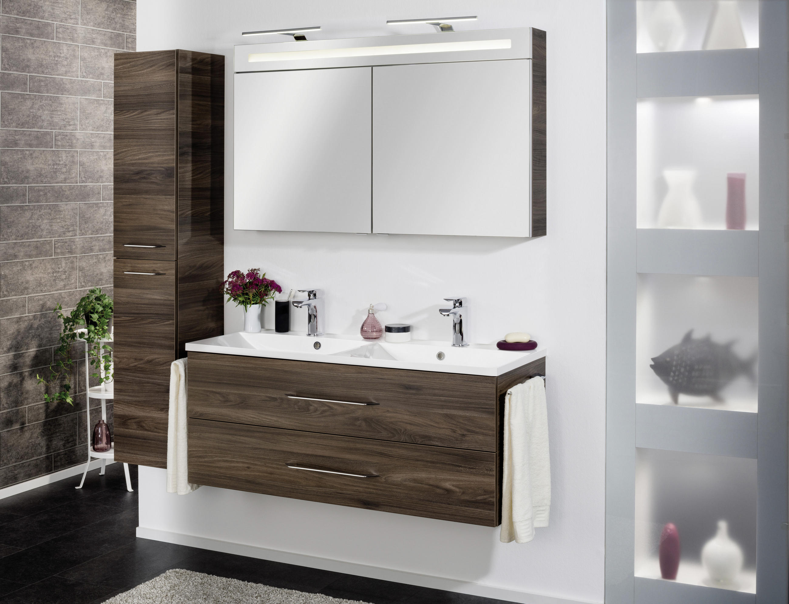 SPIEGELSCHRANK Ulmefarben - Ulmefarben/Alufarben, MODERN, Glas/Holzwerkstoff (120/71/16cm) - MID.YOU