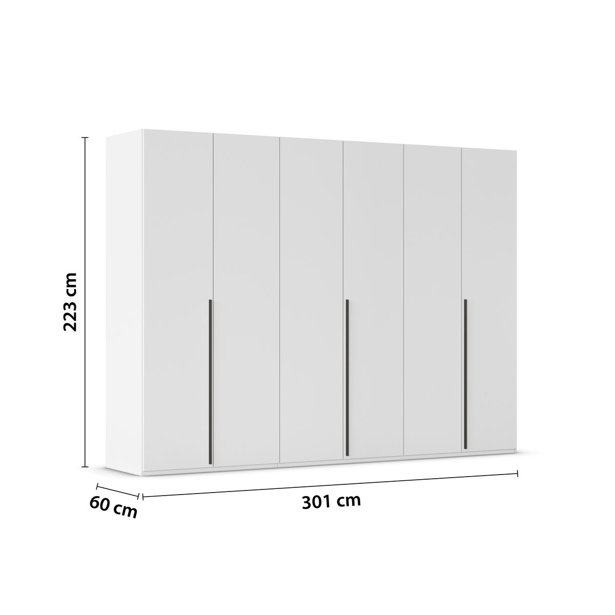 DREHTÜRENSCHRANK 301/223/60 cm 6-türig Weiß  - Graphitfarben/Weiß, Design, Holzwerkstoff/Metall (301/223/60cm) - home24