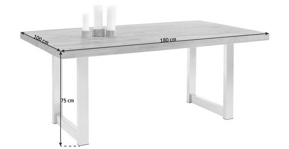 ESSTISCH in Holz, Metall 180/100/75 cm - Edelstahlfarben/Eichefarben, Design, Holz/Metall (180/100/75cm) - Valnatura