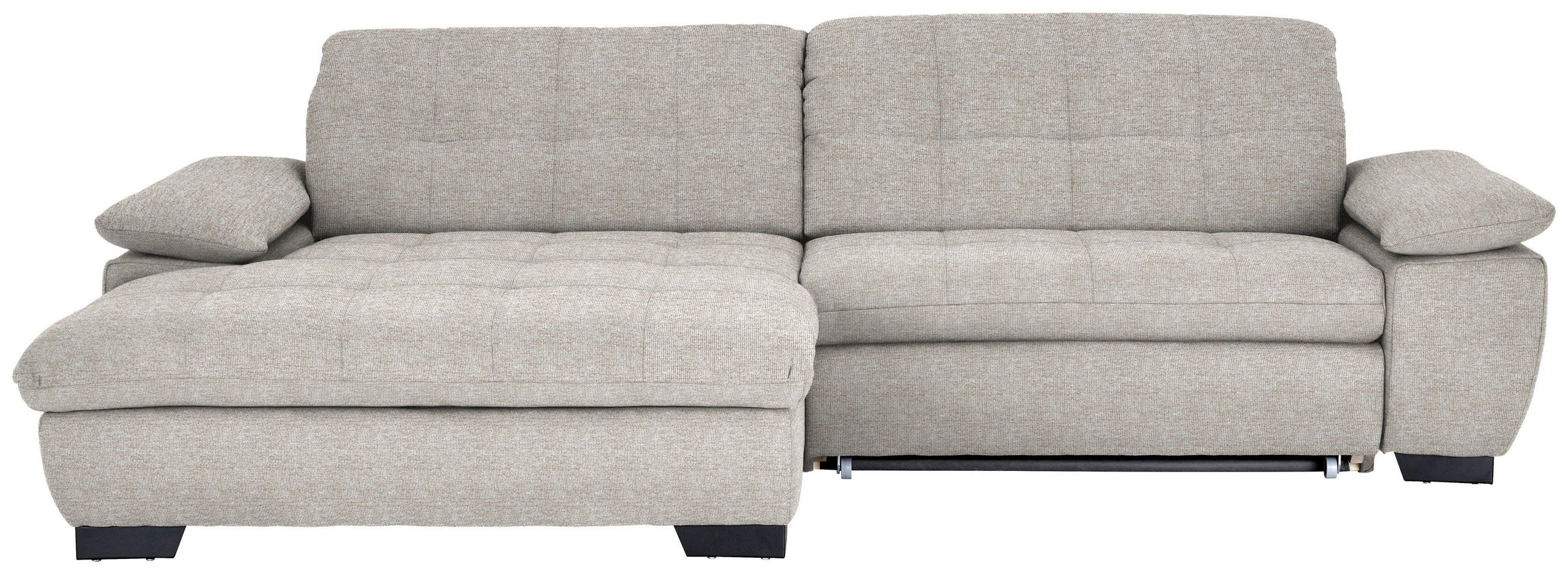ECKSOFA in Webstoff Beige  - Beige/Schwarz, Design, Textil/Metall (180/265cm) - Carryhome