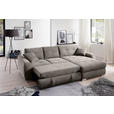 ECKSOFA in Mikrofaser Taupe  - Taupe/Chromfarben, MODERN, Kunststoff/Textil (276/193cm) - Hom`in