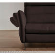 ECKSOFA in Echtleder Dunkelbraun  300/157 cm  - Dunkelbraun/Schwarz, Design, Leder/Metall (300/157cm) - Dieter Knoll