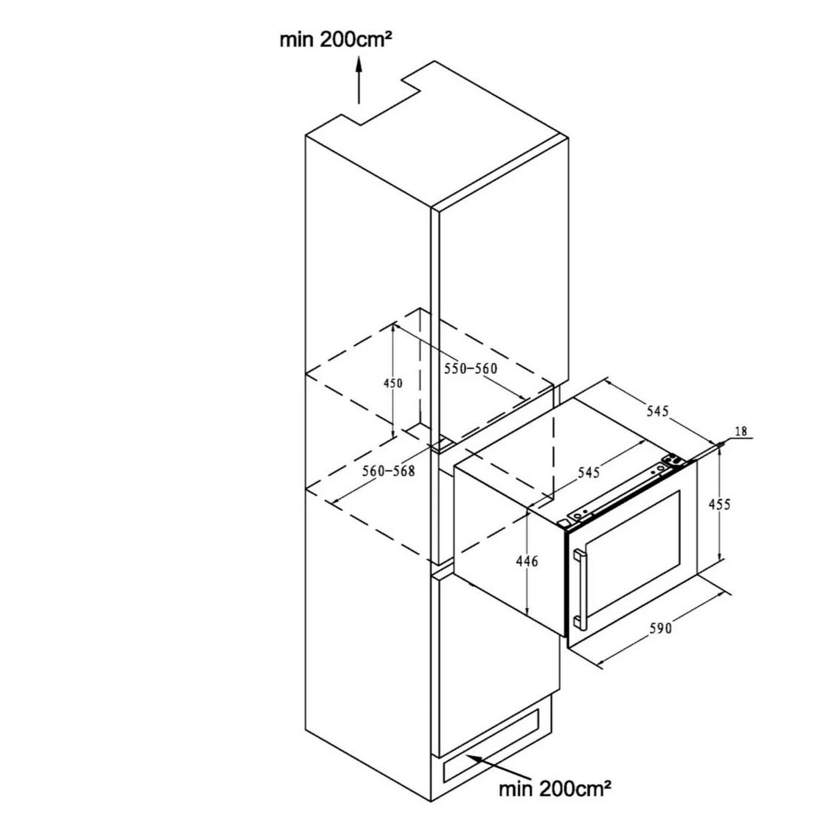 WEINKÜHLSCHRANK LSBI28B  - Basics, Glas/Holz (59,0/45,5/56,3cm)