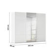 SCHWEBETÜRENSCHRANK 242/223/68 cm 3-türig Weiß  - Weiß, KONVENTIONELL, Glas/Holzwerkstoff (242/223/68cm) - Novel