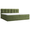 BOXBETT 240/200 cm,  in Grün, Matratze, Bettkasten, Topper, H3 = fest  - Schwarz/Grün, KONVENTIONELL, Kunststoff/Textil (240/200cm) - Chameo