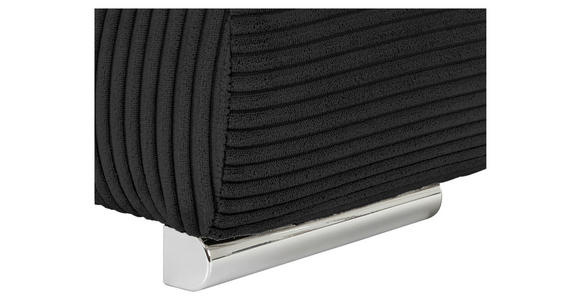 WOHNLANDSCHAFT Schwarz Cord  - Chromfarben/Schwarz, KONVENTIONELL, Kunststoff/Textil (180/376/180cm) - Carryhome
