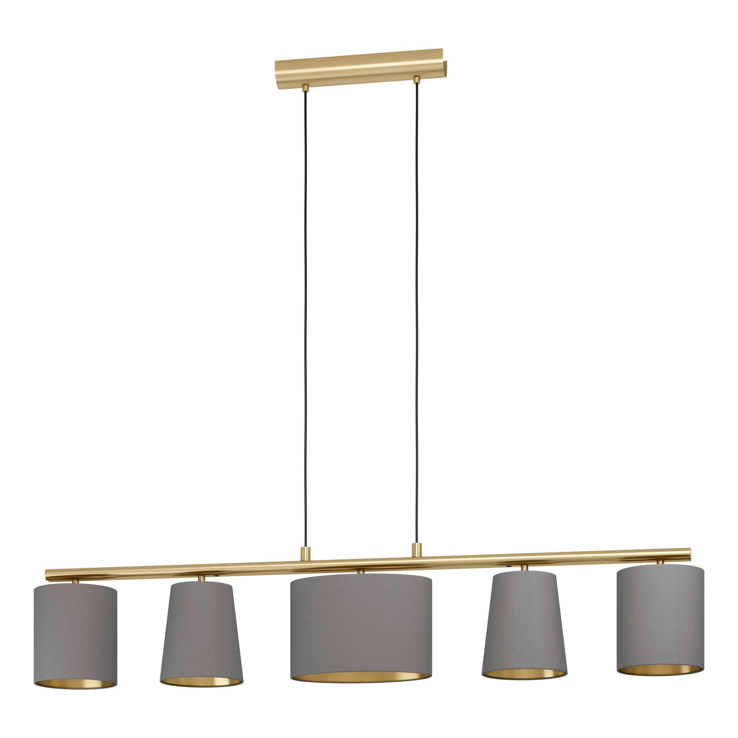 HÄNGELEUCHTE 120/15,5/110 cm  - Messingfarben/Cappuccino, KONVENTIONELL, Textil/Metall (120/15,5/110cm) - Eglo