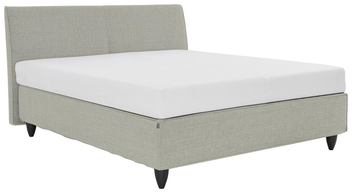 BOXSPRINGBETT 160/200 cm,  in Grau, gepolstertes Kopfteil, Matratzen, H3 + H3 = fest  - Schwarz/Grau, Design, Holzwerkstoff/Kunststoff (160/200cm) - RUF Betten