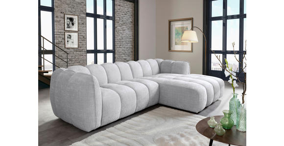 ECKSOFA  in Chenille Hellgrau  272/172 cm  - Hellgrau/Schwarz, KONVENTIONELL, Kunststoff/Textil (272/172cm) - Carryhome
