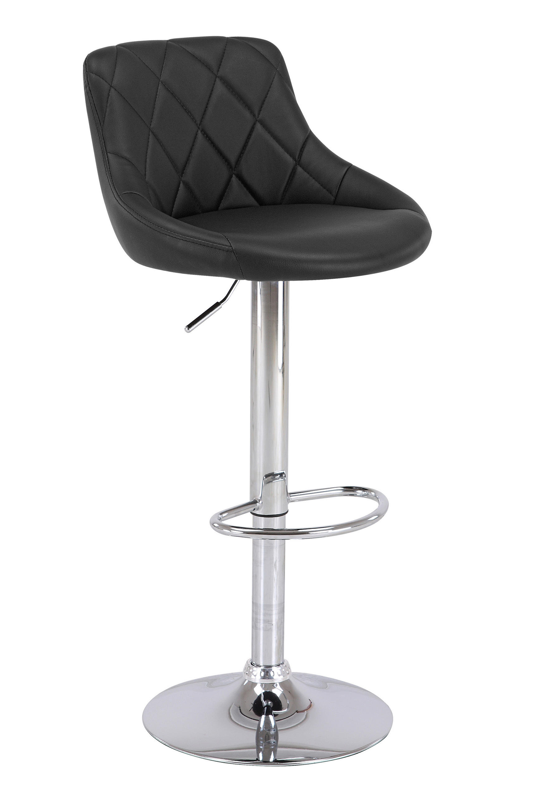 Scaun De Bar din metal, textil, negru, culoare crom