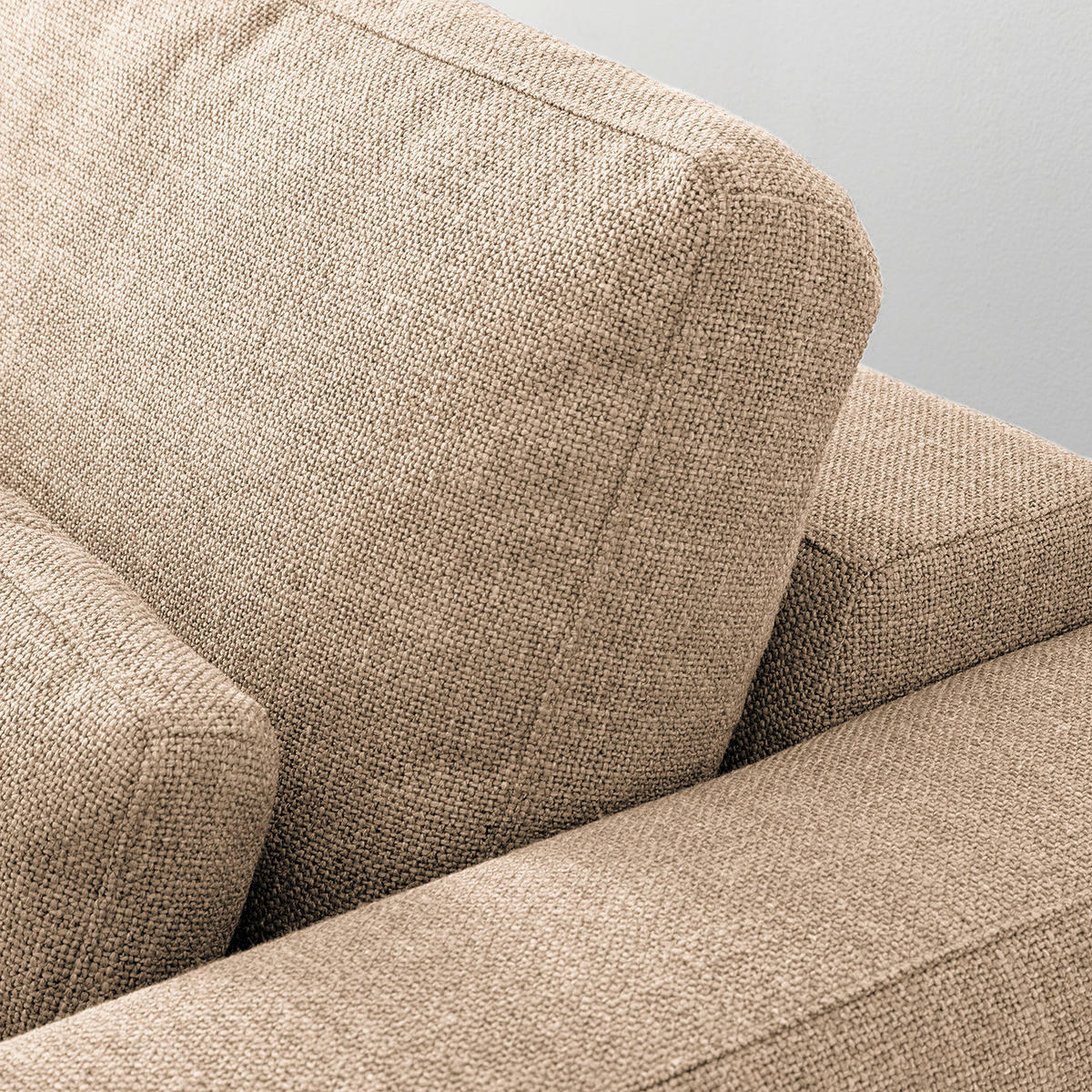 3-SITZER-SOFA Webstoff Beige  - Beige/Schwarz, Design, Kunststoff/Textil (250/80/117cm) - home24