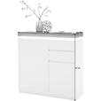 SCHUHSCHRANK Romina  in 91/97/38 cm  - Eichefarben/Weiß, Design, Holz/Holzwerkstoff (91/97/38cm) - Novel