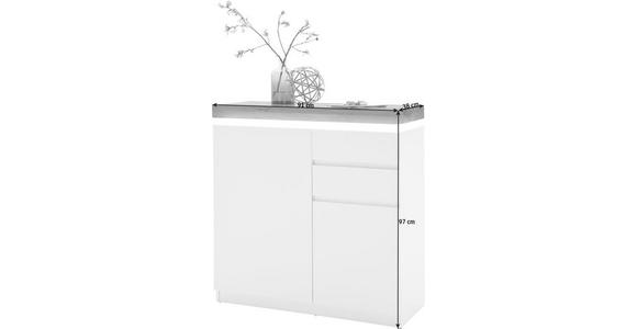 SCHUHSCHRANK Romina  in 91/97/38 cm  - Eichefarben/Weiß, Design, Holz/Holzwerkstoff (91/97/38cm) - Novel