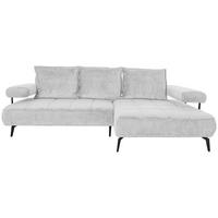 ECKSOFA Hellgrau Webstoff  - Hellgrau/Schwarz, Design, Textil/Metall (266/180cm) - Welnova