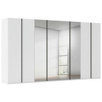 DREHTÜRENSCHRANK 400/223/61 cm,  in Weiß, 8 Tür(en)  - Graphitfarben/Weiß, Basics, Glas/Holzwerkstoff (400/223/61cm) - Novel