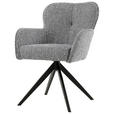 ARMLEHNSTUHL  in Eisen Webstoff  - Schwarz/Grau, Design, Textil/Metall (62/88/65cm) - Novel