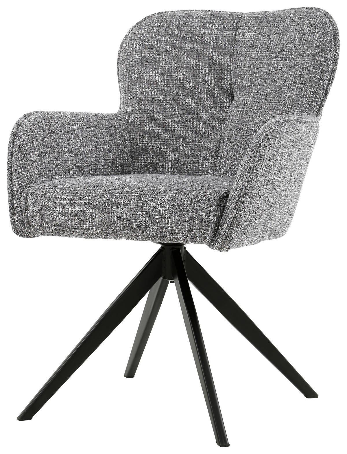 ARMLEHNSTUHL  in Eisen Webstoff  - Schwarz/Grau, Design, Textil/Metall (62/88/65cm) - Novel